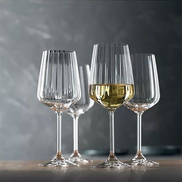 LifeStyle Set of 4 White Wine Glasses 440ml, Clear