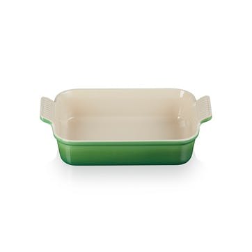 Stoneware Heritage Rectangular Dish 32cm, Bamboo Green