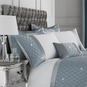 Sequin Cluster Duvet Cover and Pillowcase Set King Size, Duck Egg