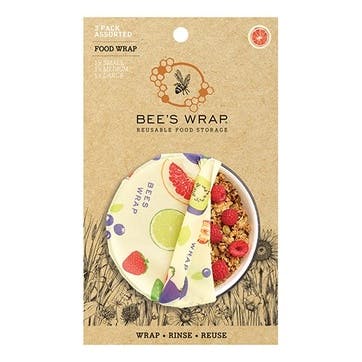 Assorted 3 Pack, Bee's Wrap, Fresh fruit