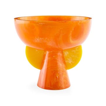 Mustique Pedistal Bowl D23cm, Orange/Yellow