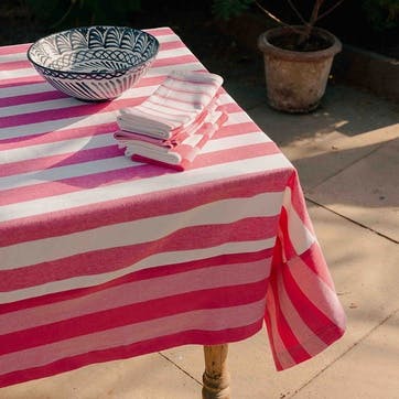 Stripe Set of 6 Napkins W45 x L45cm, Punch Pink