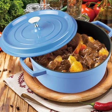 Non-Stick Dutch Oven Casserole Dish with Lid 22cm/3.8L, Blue