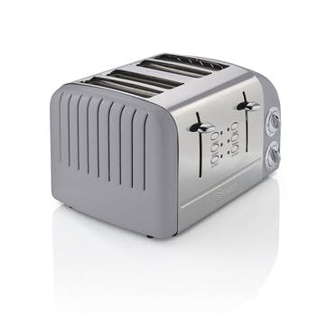 Retro 4 Slice Toaster, Grey