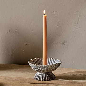 Annalla Rustic Candle Holder D15cm, Aged Zinc