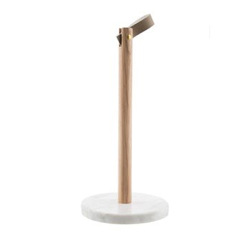 Kitchen Towel Holder, H36cm, Acacia Wood & Marble