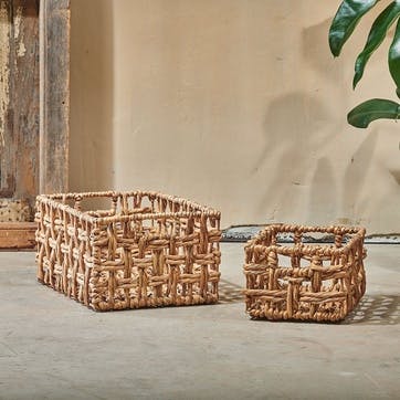Kora, Rectangular Storage Basket, Small, Natural