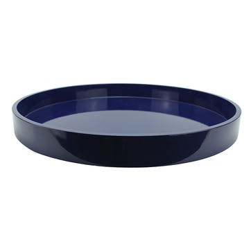 Lacquered Round Tray D50cm, Navy