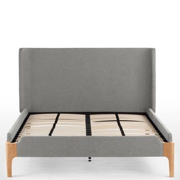 Roscoe Upholstered Bed - Double; Grey