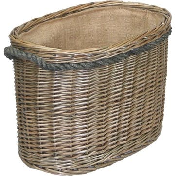 Oval Rope Handled Log Basket, Medium