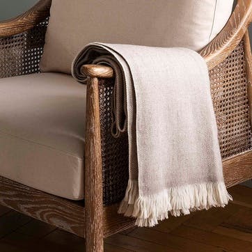 Stockwell Herringbone Throw 130 x 170cm, Natural