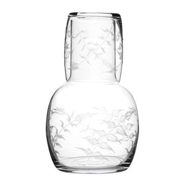 Fern Carafe and glass, 1.3l, crystal