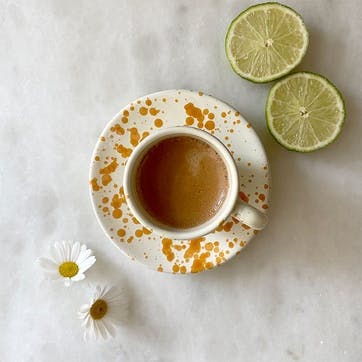 Splatter Espresso Cup & Saucer D6.5cm, Burnt Orange