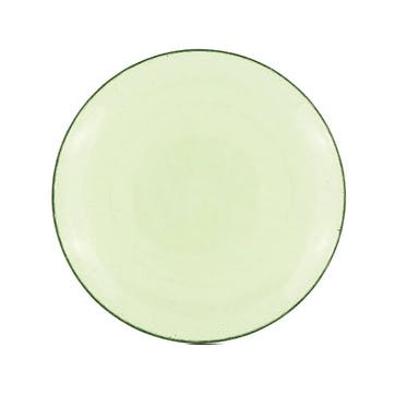 Recycled Set of 3 Glass Plates D20.5cm, Malachite Green