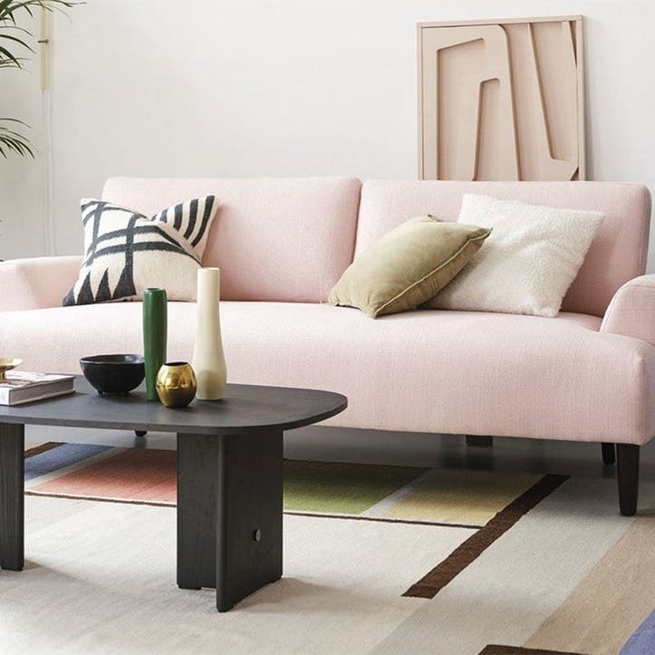 Model 05 2 Seater Linen Sofa, Pink
