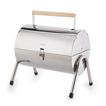 Stealth Portable Charcoal Drum BBQ, Stainless Steel