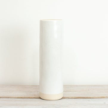 Pitka Speckled Tall Vase 30 x 9cm, Ivory
