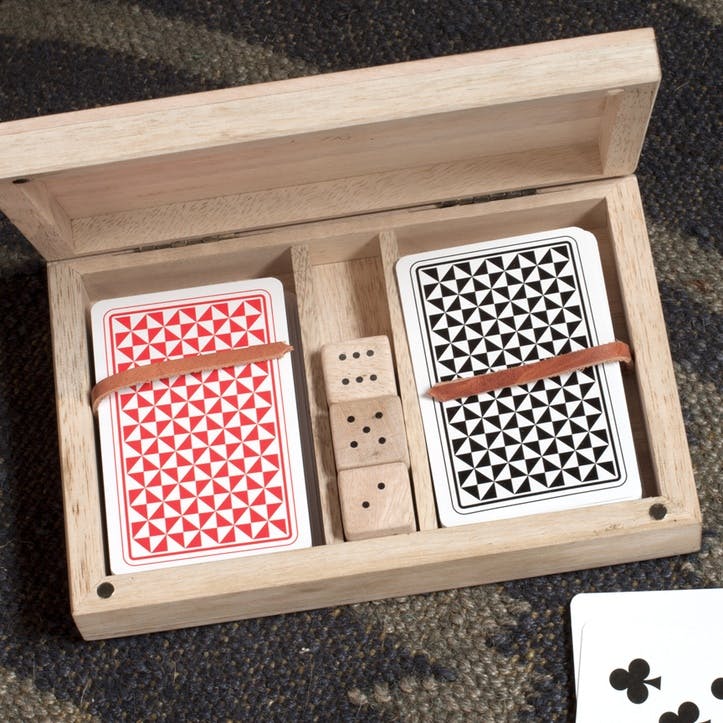 Mango Wood Card & Dice Set