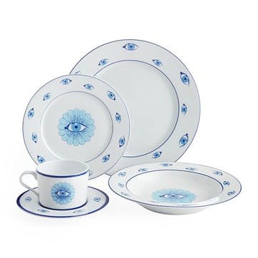 Druggist 5 Piece Dinner Set , Blue