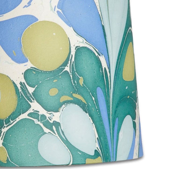 Roya Straight Empire Lampshade D35cm, Green and Blue Marble