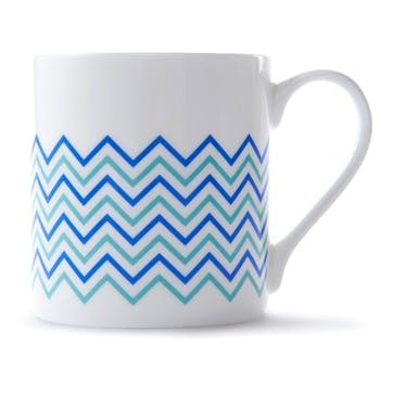 Mug, H9 x D8.5cm, Jo Deakin LTD, Wave, blue/turquoise