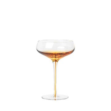 Amber Mouth Blown Cocktail Glass