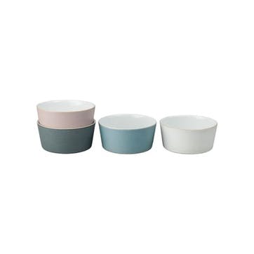 Set of 4 straight bowls, 13 x 6cm, Denby, Impression Mixed, multi