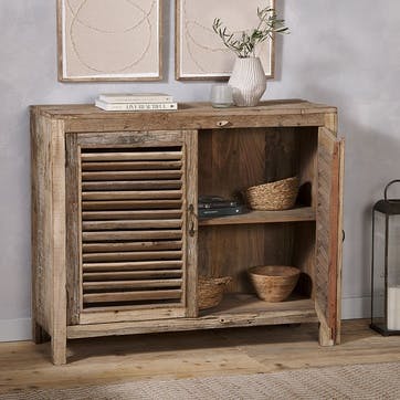 Ibo Reclaimed Wooden Slatted Sideboard, Natural