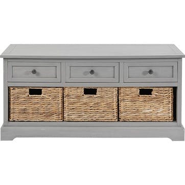 Devonshire 3 Drawer Basket Unit , Grey