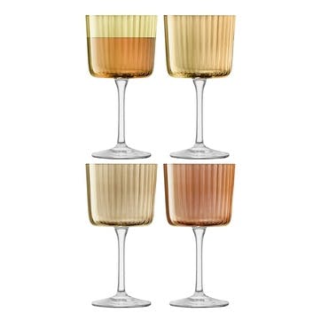 Gems Set of 4 Wine Glasses 250ml, Amber