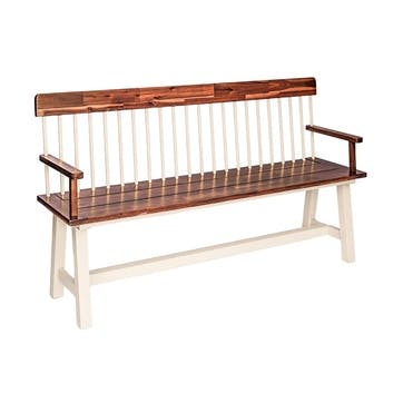 Broadway Garden Bench    H89 x W160cm, Brown/Cream