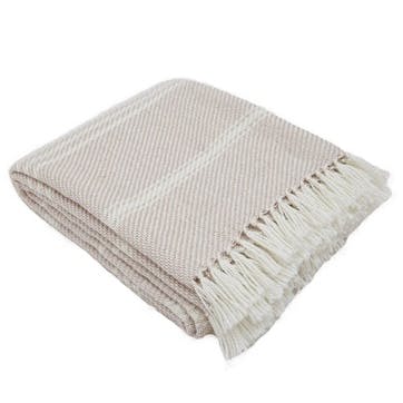 Oxford Stripe Blanket, 2.3 x 1.3m, Shell