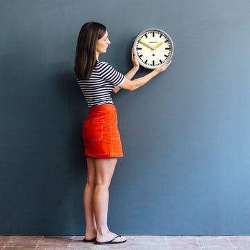 The Luggage, Wall Clock, W30cm x D7cm x H30cm, Yellow Hands