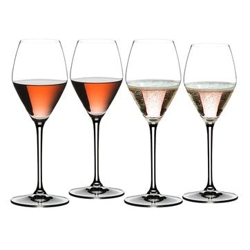 Mixing Set of 4 Rose Glasses 322ml, Clear