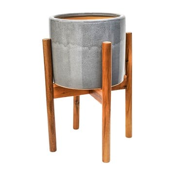 Anzio Planter With Stand, Warm Grey