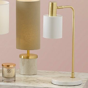 Addison Task Floor Lamp; Marble & Gold