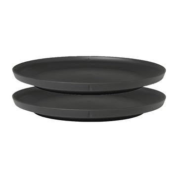 Take Set of 2 Plates D19.5cm, Grey
