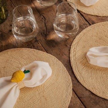 Nariño Set of 4 Woven Placemats D39cm, Natural