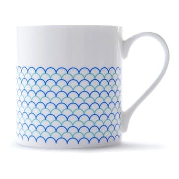 Mug, H9 x D8.5cm, Jo Deakin LTD, Ripple, blue/turquoise