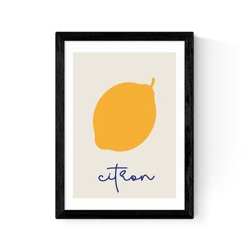 Inoui Citron Print A3, Black Frame