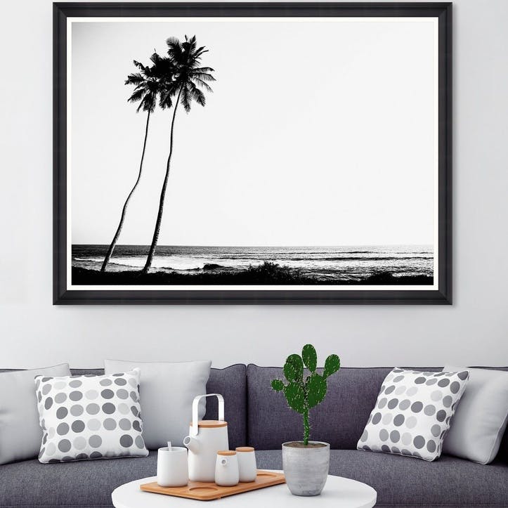 Tropical Dawn Black Framed Print,100 x 70cm