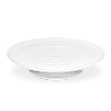 Footed Cake Plate; White
