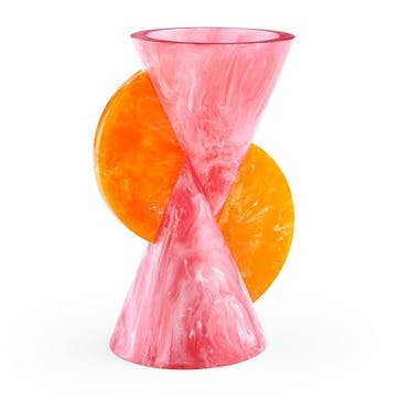 Mustique Cone Vase H24cm, Pink/Orange