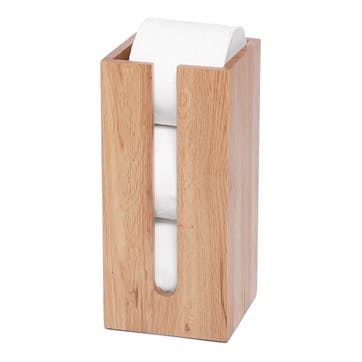 Loo roll holder box, H33.5 x W15.5 x D15.5cm, Wireworks, Mezza, oak