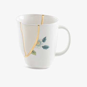 Mug, H9 x D8.5cm, Seletti, Kintsugi - No1, white/gold