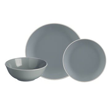 Classic Collection 12 Piece Dinner Set, Grey