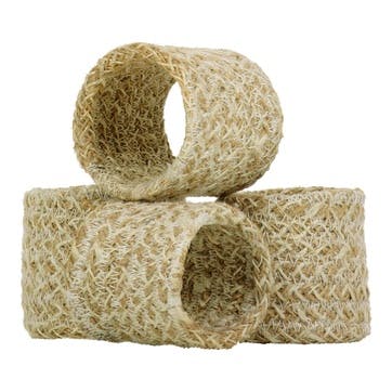 Jute Set of 4 Napkin Rings H5 x D5cm, Pearl White