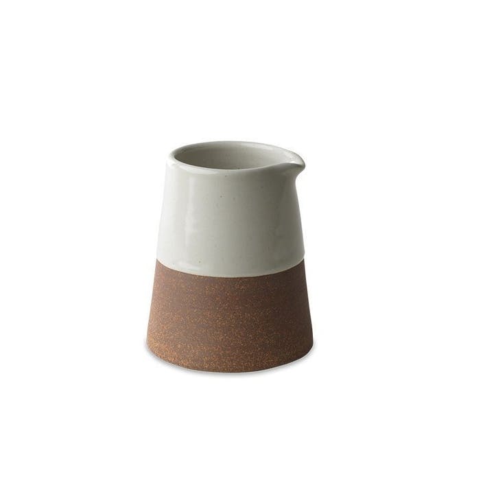 Mali Slanting Jug; White and Terracotta