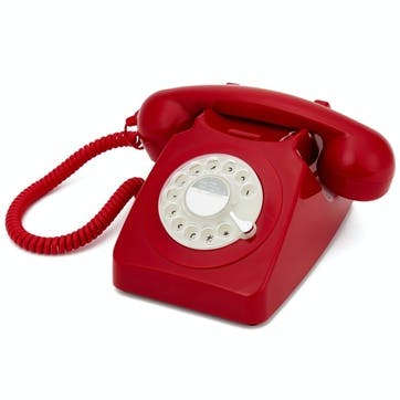 746 Rotary Telephone; Red