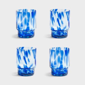 Tortoise Set Of 4 Glasses, 300ml, Blue